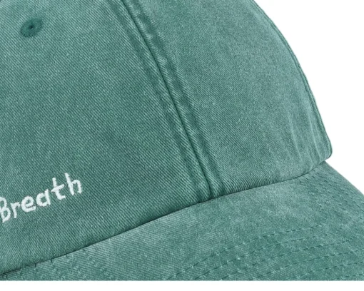 Dad Cap-Fair Breath Side Logo Washed Dad Cap - Green