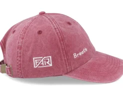 Best Fair Breath Side Logo Washed Dad Cap - Red