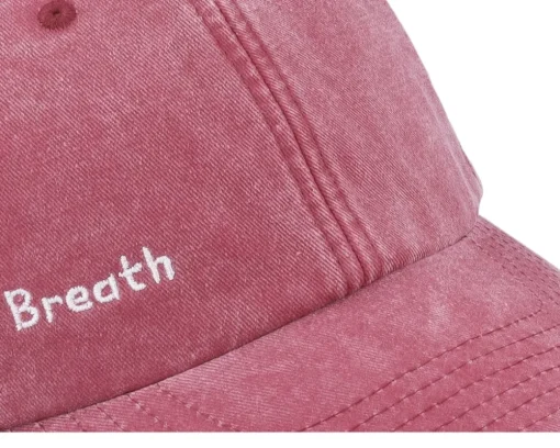 Best Fair Breath Side Logo Washed Dad Cap - Red