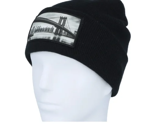 Cuff Beanies-Public Domain Bridge Beanie Cuff - Black