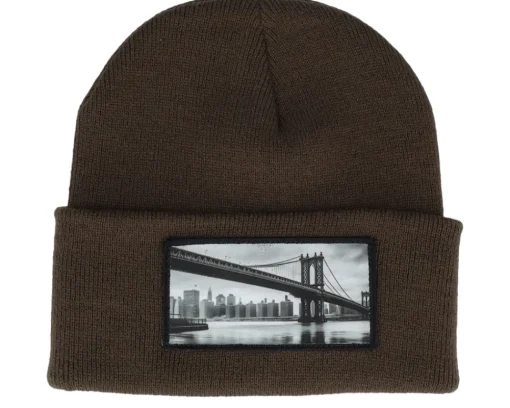Cuff Beanies-Public Domain Bridge Chocolate Cuff Beanie -