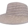 Straw Hat-Seeberger Brim Visor Straw Hat - Grey