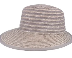 Straw Hat-Seeberger Brim Visor Straw Hat - Grey
