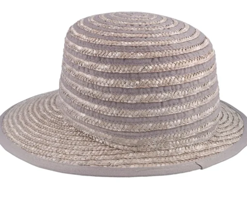 Straw Hat-Seeberger Brim Visor Straw Hat - Grey