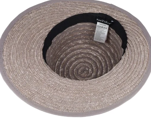 Straw Hat-Seeberger Brim Visor Straw Hat - Grey