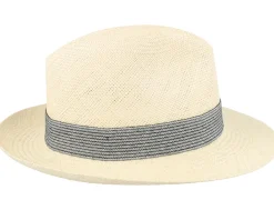 Straw Hat-MJM Hats Brisa Panama Natural-Stripe Band Straw Hat -