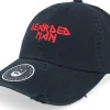 Dad Cap-Bearded Man British Heavy Metal Logo Ripped Black Dad Cap -