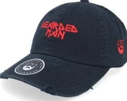Dad Cap-Bearded Man British Heavy Metal Logo Ripped Black Dad Cap -