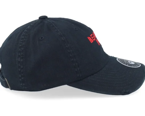 Dad Cap-Bearded Man British Heavy Metal Logo Ripped Black Dad Cap -