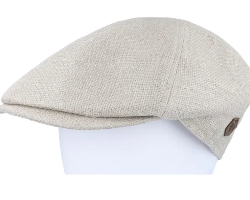 New MJM Hats Broker 41 Organic Hemp/Linen Sand Flat Cap -