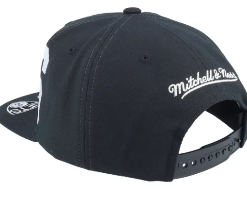 Clearance Mitchell & Ness Brooklyn Nets Big Text 1 Snapback - Black