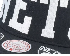 Clearance Mitchell & Ness Brooklyn Nets Big Text 1 Snapback - Black