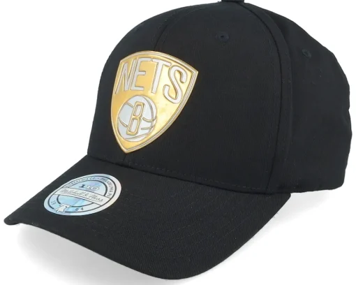 Adjustable-Mitchell & Ness Brooklyn Nets Metallic Weald Black Adjustable -