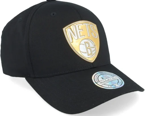 Adjustable-Mitchell & Ness Brooklyn Nets Metallic Weald Black Adjustable -