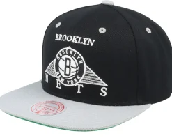 Clearance Mitchell & Ness Brooklyn Nets Monument Black/Grey Snapback -