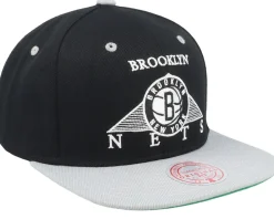 Clearance Mitchell & Ness Brooklyn Nets Monument Black/Grey Snapback -