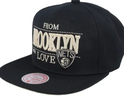 Snapback-Mitchell & Ness Brooklyn Nets With Love Snapback - Black