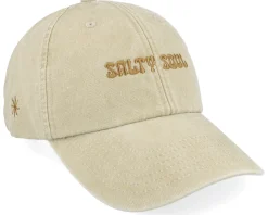Sale Salty Soul Brown Logo Stone Dad Cap - Beige