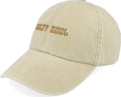 Sale Salty Soul Brown Logo Stone Dad Cap - Beige