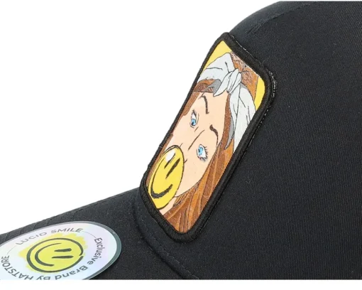 Trucker-Lucid Smile Bubblegum Smile Patch A-framed Trucker - Black