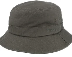 Buckets-Stetson Bucket Cotton Twill Military Olive Bucket -