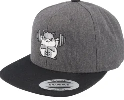 Snapback-Berzerk Buff Hamster Working Out Charcoal/Black Snapback -