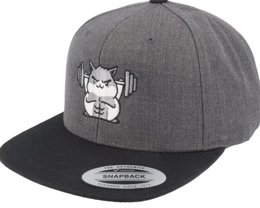 Snapback-Berzerk Buff Hamster Working Out Charcoal/Black Snapback -