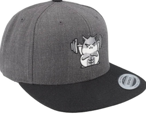 Snapback-Berzerk Buff Hamster Working Out Charcoal/Black Snapback -