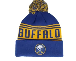 Pom Beanies-Fanatics Buffalo Sabres Deep Royal/Gold Pom - Blue