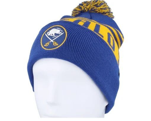 Pom Beanies-Fanatics Buffalo Sabres Deep Royal/Gold Pom - Blue
