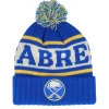 Pom Beanies-American Needle Buffalo Sabres Pillow Line Knit Royal Pom - Blue