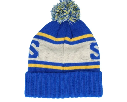 Pom Beanies-American Needle Buffalo Sabres Pillow Line Knit Royal Pom - Blue