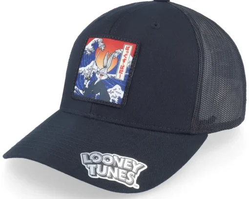 Trucker-Looney Tunes Bugs Bunny And The Wave Black Trucker -