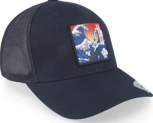 Trucker-Looney Tunes Bugs Bunny And The Wave Black Trucker -