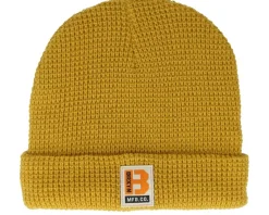 Cuff Beanies-Brixton Builders Waffle Knit Beanie Cuff - Yellow