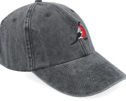 Dad Cap-Iconic Bullfinch Bird Vintage Washed Black Dad Cap -