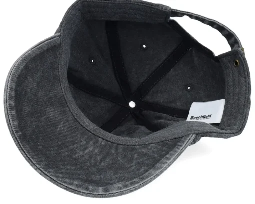 Dad Cap-Iconic Bullfinch Bird Vintage Washed Black Dad Cap -