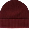 Cuff Beanies-Beechfield Burgundy Organic Cotton Cuff - Red