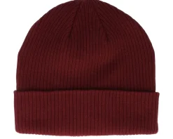 Cuff Beanies-Beechfield Burgundy Organic Cotton Cuff - Red