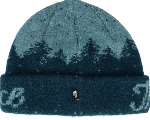 Cuff Beanies-The North Face Cabin Mountainscape Beanie Midnight Petrol Cuff - Green