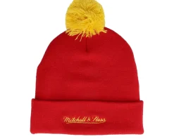 Best Mitchell & Ness Calgary Flames Punch Out Knit Pom - Red