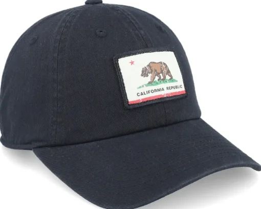 Dad Cap-American Needle California Ballpark Patch Black Dad Cap -