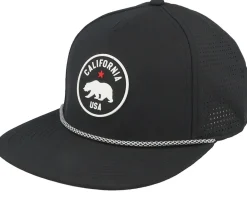 Snapback-American Needle California Buxton Pro Black Perforated A-Frame Snapback -