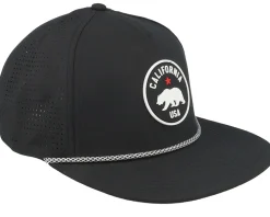 Snapback-American Needle California Buxton Pro Black Perforated A-Frame Snapback -