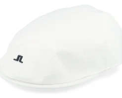 Flat Caps-J.Lindeberg Campbell White Flat Cap -