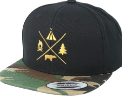 Snapback-Wild Spirit Camping Logo Black/Camo Snapback -