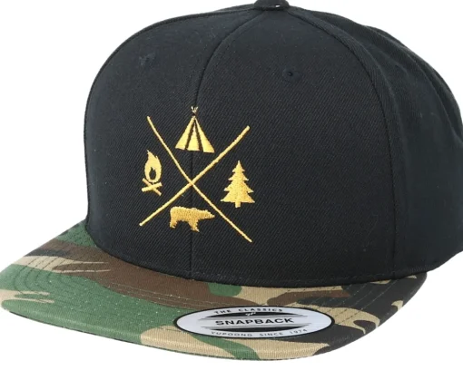Snapback-Wild Spirit Camping Logo Black/Camo Snapback -