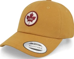 Dad Cap-Iconic Canada Patch Canvas Light Brown Dad Cap -