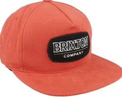 Clearance Brixton Canyon Burnt Red Snapback -
