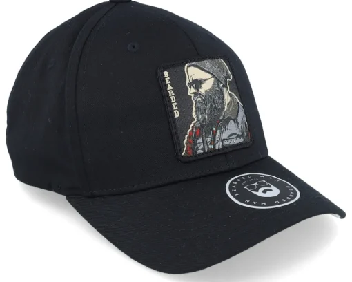 Flexfit-Bearded Man Cap Man Modern Black Flexfit Wooly Combed -